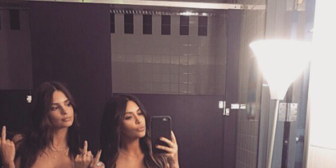 Emily Ratajkowski Kim Kardashian Topless Selfie photo 13