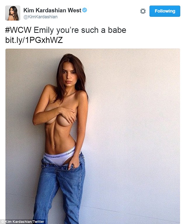 Emily Ratajkowski Kim Kardashian Topless Selfie photo 28